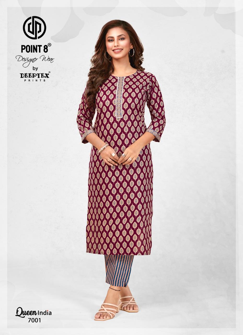 Queen India Vol 7 By Deeptex Summer Special Cotton Kurti With Bottom Wholesale Online
